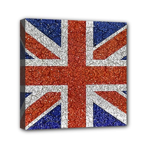 England Flag Grunge Style Print Mini Canvas 6  X 6  (framed) by dflcprints