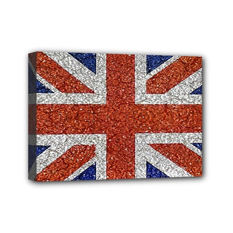 England Flag Grunge Style Print Mini Canvas 7  X 5  (framed) by dflcprints