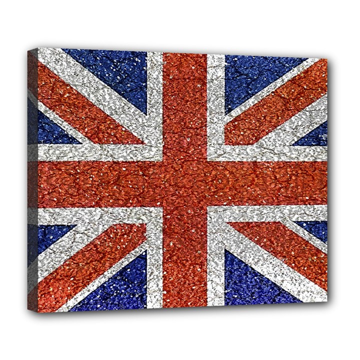 England Flag Grunge Style Print Deluxe Canvas 24  x 20  (Framed)