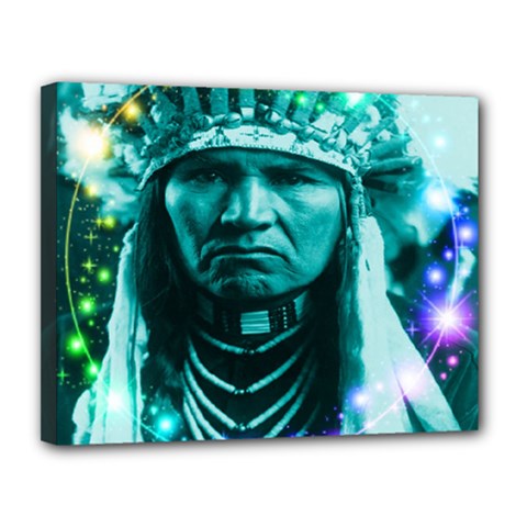 Magical Indian Chief Canvas 14  X 11  (framed) by icarusismartdesigns