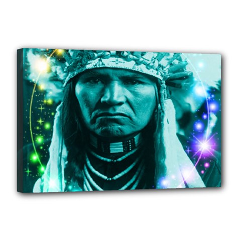 Magical Indian Chief Canvas 18  X 12  (framed) by icarusismartdesigns