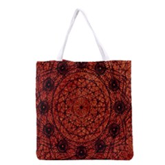 Grunge Style Geometric Mandala All Over Print Grocery Tote Bag by dflcprints