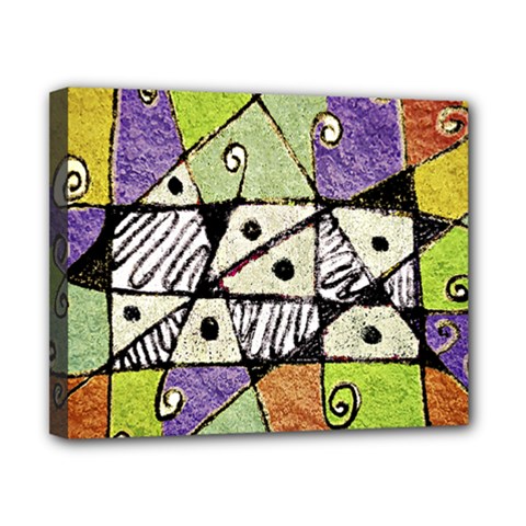 Multicolored Tribal Print Abstract Art Canvas 10  X 8  (framed) by dflcprints