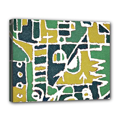 Colorful Tribal Abstract Pattern Canvas 14  X 11  (framed) by dflcprints