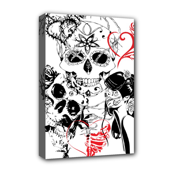 Skull Love Affair Deluxe Canvas 18  x 12  (Framed)