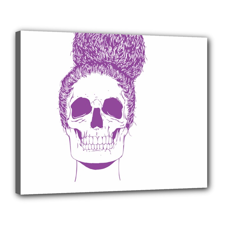 Purple Skull Bun Up Canvas 20  x 16  (Framed)