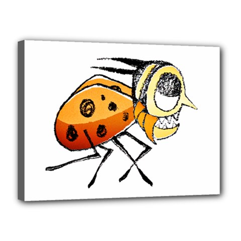 Funny Bug Running Hand Drawn Illustration Canvas 16  X 12  (framed) by dflcprints