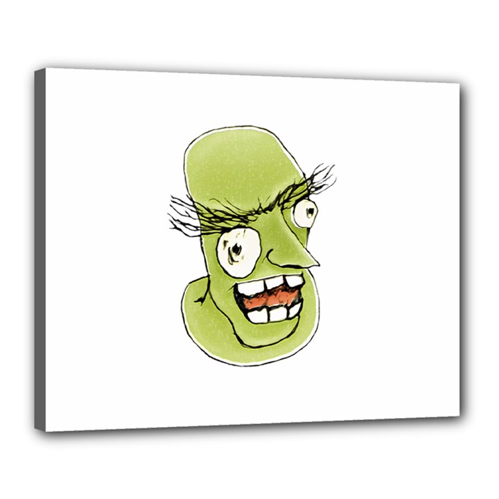 Mad Monster Man with Evil Expression Canvas 20  x 16  (Framed)