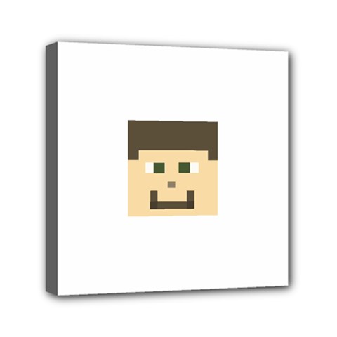 Custom Block Head Mini Canvas 6  X 6  (framed) by BlockCrafts