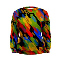 Colorful Shapes On A Black Background Women s Sweatshirt by LalyLauraFLM