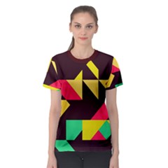 Shapes In Retro Colors 2 Women s Sport Mesh Tee