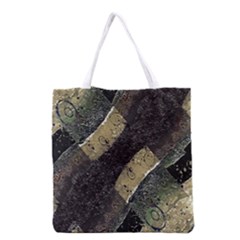 Geometric Abstract Grunge Prints In Cold Tones Grocery Tote Bag by dflcprints