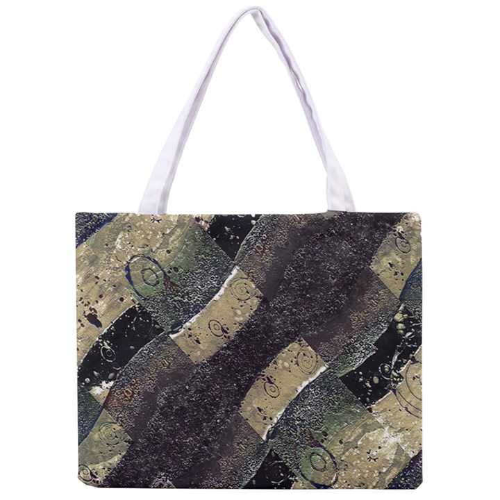 Geometric Abstract Grunge Prints in Cold Tones Tiny Tote Bag