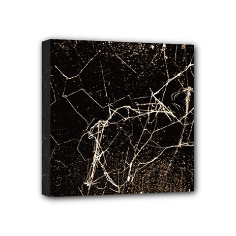 Spider Web Print Grunge Dark Texture Mini Canvas 4  X 4  (framed) by dflcprints