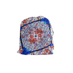 Floral Pattern Digital Collage Drawstring Pouch (medium) by dflcprints