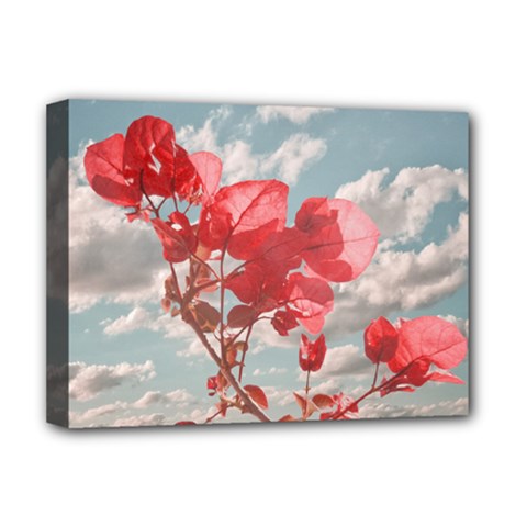 Flowers In The Sky Deluxe Canvas 16  X 12  (framed)  by dflcprints