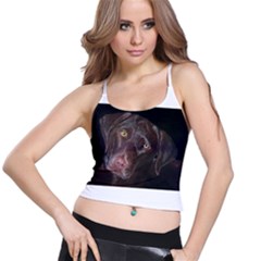 Inquisitive Chocolate Lab Women s Spaghetti Strap Bra Top