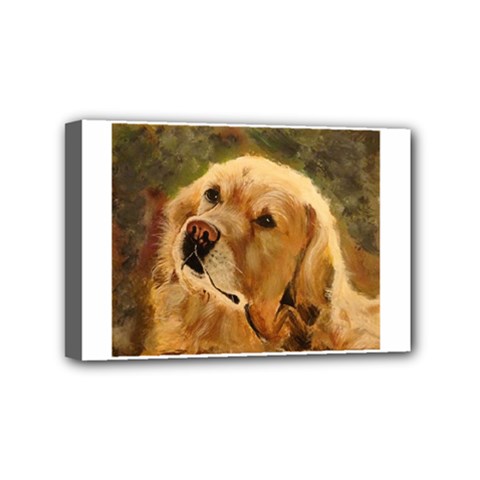 Golden Retriever Mini Canvas 6  X 4  (framed)