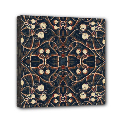 Victorian Style Grunge Pattern Mini Canvas 6  X 6  (framed)