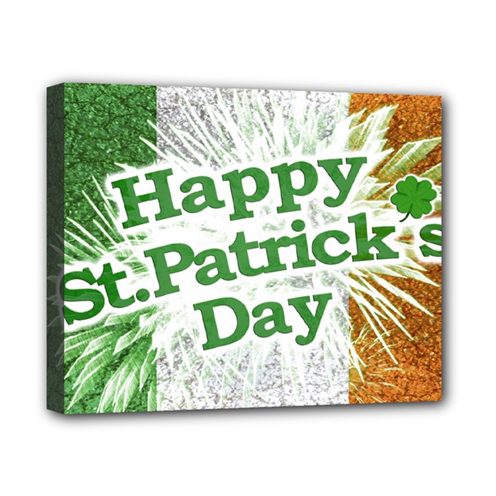 Happy St. Patricks Day Grunge Style Design Canvas 10  x 8  (Framed)