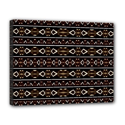 Tribal Dark Geometric Pattern03 Canvas 14  X 11  (framed)