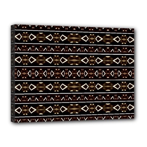 Tribal Dark Geometric Pattern03 Canvas 16  X 12  (framed)