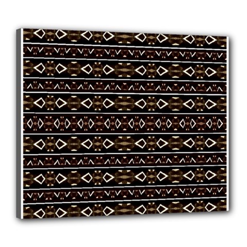 Tribal Dark Geometric Pattern03 Canvas 24  X 20  (framed)