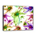 Multicolored Floral Print Pattern Canvas 14  x 11  (Framed) View1