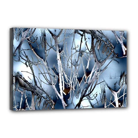 Abstract Of Frozen Bush Canvas 18  X 12  (framed) by canvasngiftshop