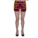 Tropical Hawaiian Style Lilies Collage Skinny Shorts View1