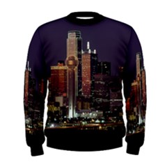 Dallas Skyline At Night Men s Sweatshirt by StuffOrSomething