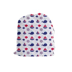 Nautical Sea Pattern Drawstring Pouch (large)