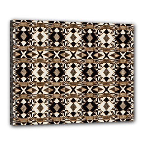 Geometric Tribal Style Pattern In Brown Colors Scarf Canvas 20  X 16  (framed) by dflcprints