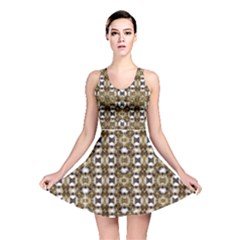 Baroque Ornament Pattern Print Reversible Skater Dress