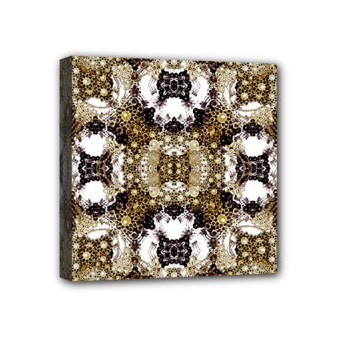 Baroque Ornament Pattern Print Mini Canvas 4  X 4  (framed) by dflcprints