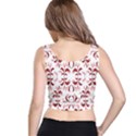 Floral Print Modern Pattern in Red and White Tones Crop Top View3