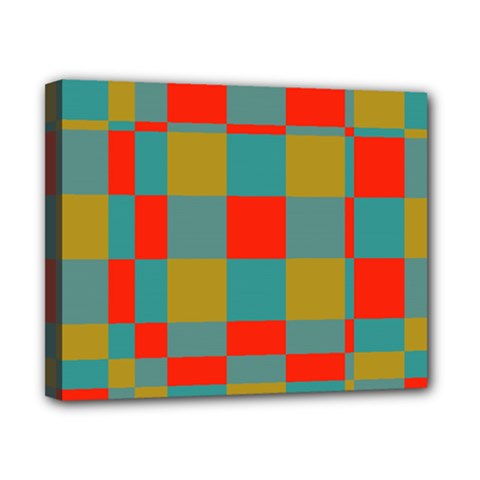 Squares In Retro Colors Canvas 10  X 8  (stretched)