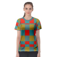 Squares In Retro Colors Women s Sport Mesh Tee