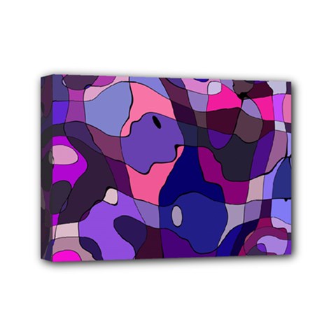 Blue Purple Chaos Mini Canvas 7  X 5  (stretched)