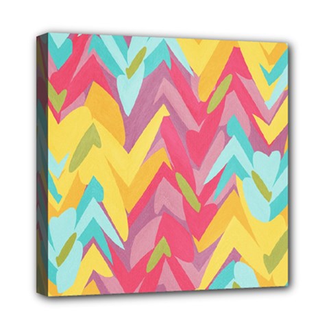 Paint Strokes Abstract Design Mini Canvas 8  X 8  (stretched)