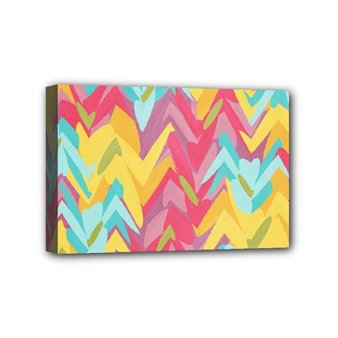 Paint Strokes Abstract Design Mini Canvas 6  X 4  (stretched)