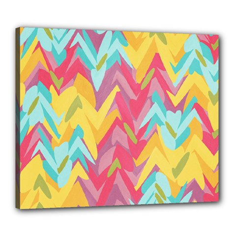 Paint Strokes Abstract Design Canvas 24  X 20  (stretched)