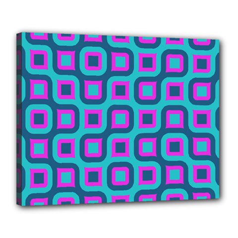 Blue Purple Squares Pattern Canvas 20  X 16  (stretched) by LalyLauraFLM