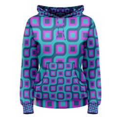 Blue Purple Squares Pattern Pullover Hoodie by LalyLauraFLM