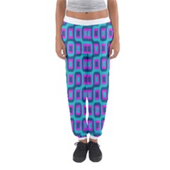 Blue Purple Squares Pattern Women s Jogger Sweatpants