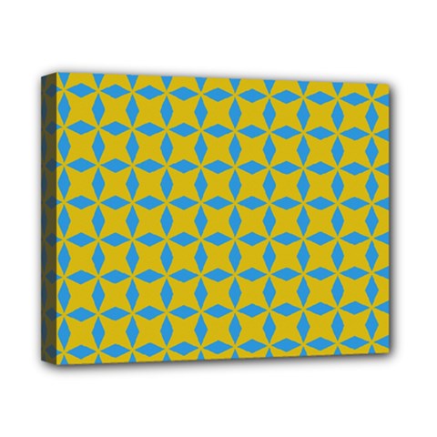 Blue Diamonds Pattern Canvas 10  X 8  (stretched) by LalyLauraFLM