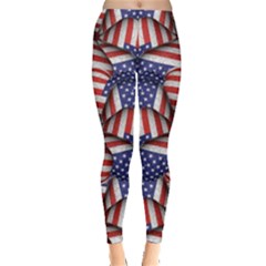 Modern Usa Flag Motif  Leggings  by dflcprintsclothing