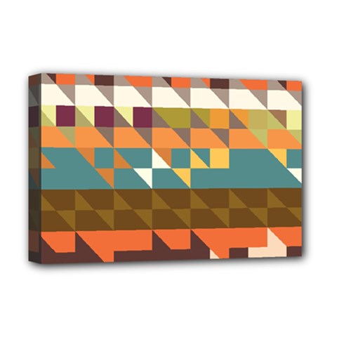 Shapes In Retro Colors Deluxe Canvas 18  X 12  (stretched) by LalyLauraFLM