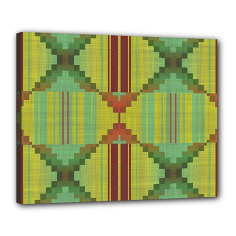 Tribal Shapes Canvas 20  X 16  (stretched) by LalyLauraFLM