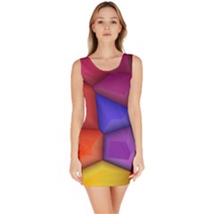 3d Colorful Shapes Bodycon Dress